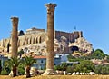 Tempel van de Olympische Zeus - bankfoto's - Athene