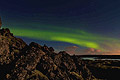 Islandia - krajobrazy - zdjęcia z wakacji - Zorza polarna nad Błękitną Laguną